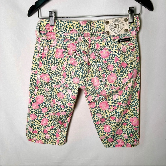 Miss Me Bermuda Shorts Stretch Denim Rhinestone Y2K Western 25 Floral Leopard - Picture 11 of 17